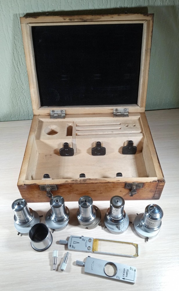 Set lenses lomo microscope Vintage USSR. Набор объективы ЛОМО запчасти микроскоп