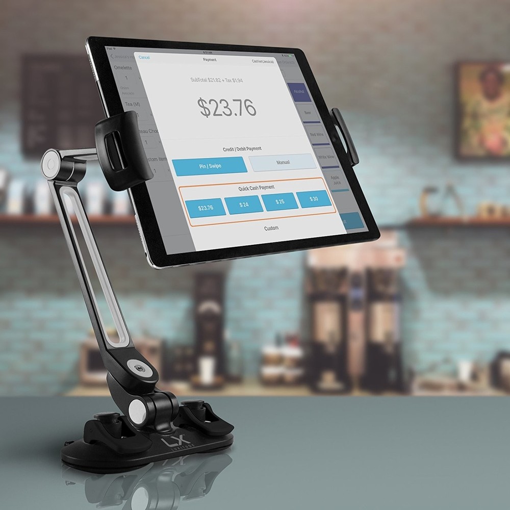 Luxitude 2-in-1 Tablet & Phone Holder Stand E-Reader Tablets Suction Cups & 360