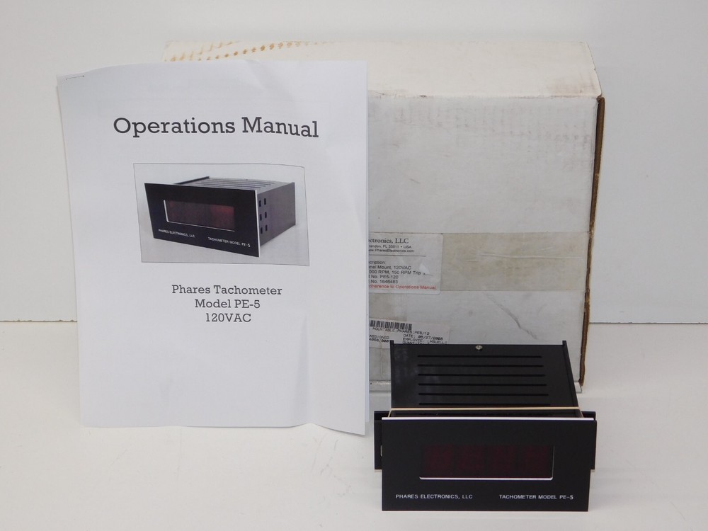 New Phares Electronics PE-5 Digital Panel Mount Process Tachometer Module Unit