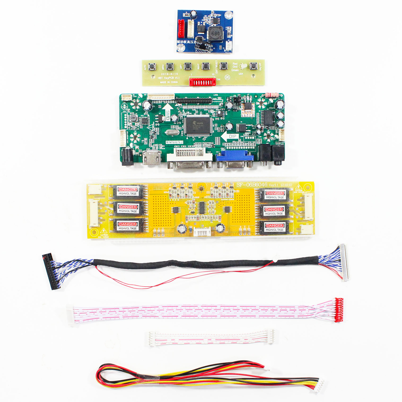 HD MI VGA DVI LCD Controller Board M.NT68676 For 20.1 in LM201U05 LCD Screen
