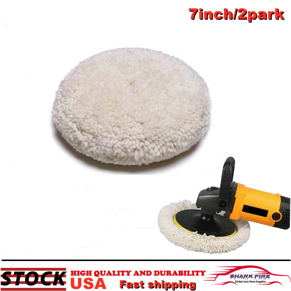 Wool Polishing Pads 7" Buffing Pads with Hook and Loop Back for Compound Cutting