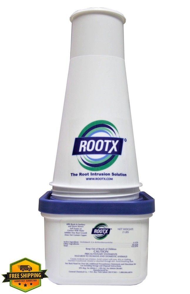 ROOTX Foaming Root Control 2LB Jar Sewer Septic Line Root Killer