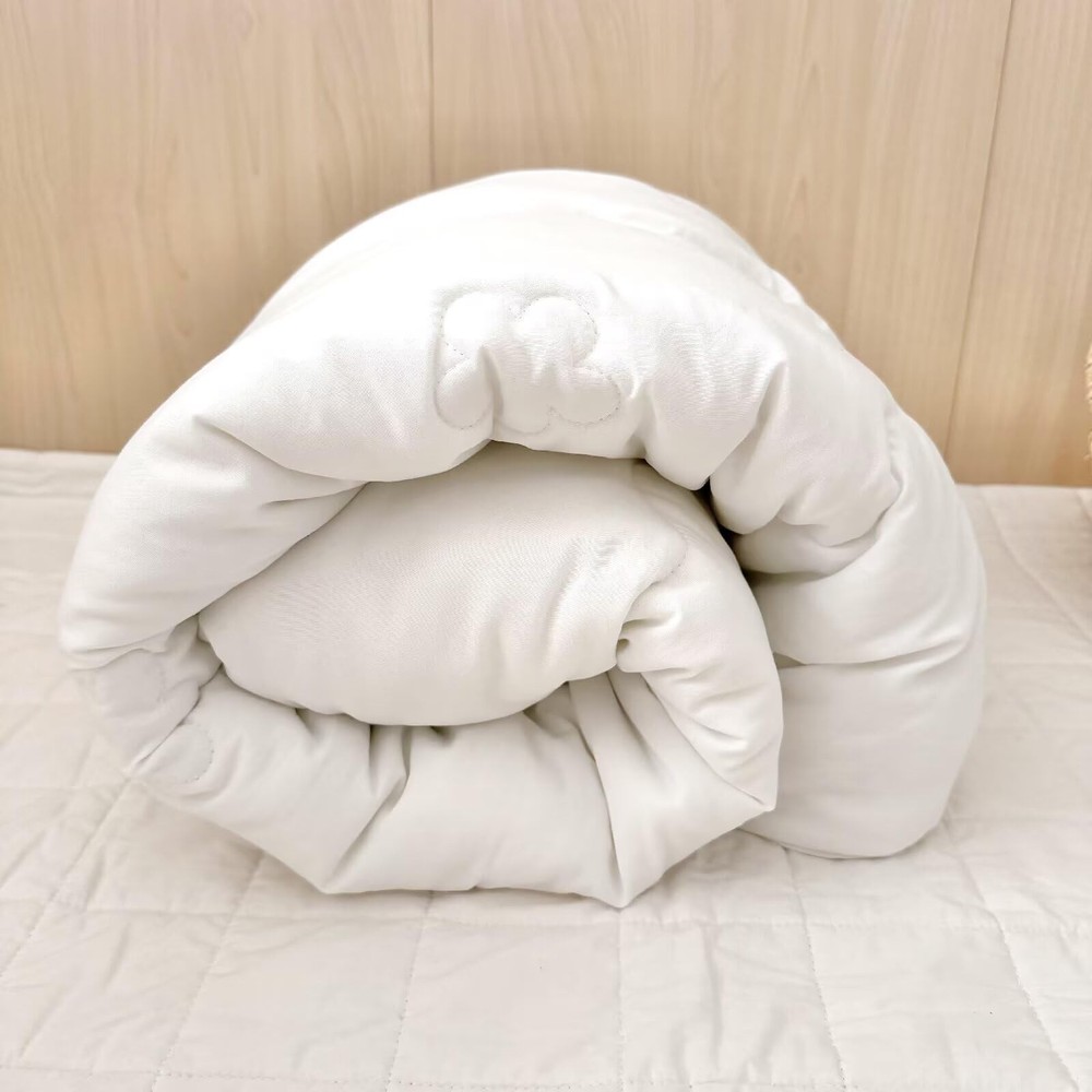 Cotton Microfiber Down Alternative Comforter White, Toddler Size Duvet Insert...