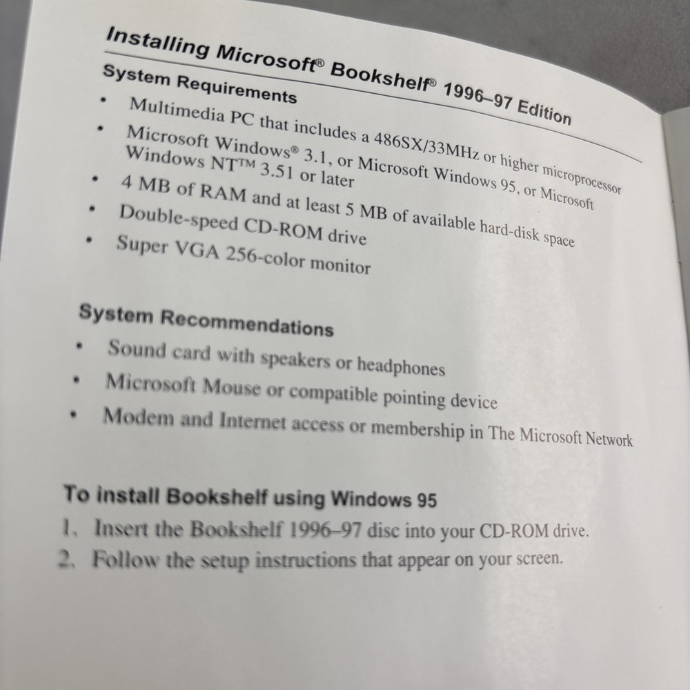 Microsoft Bookshelf 1996-97 Edition CD -ROM Multimedia Reference Library