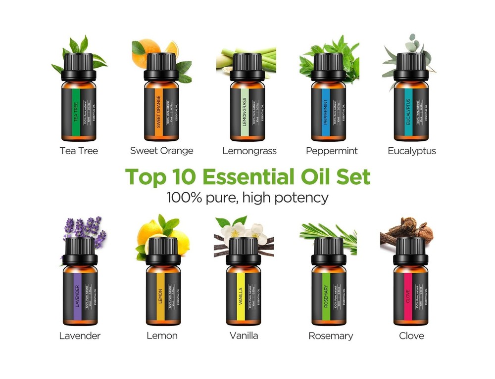 InnoGear Aromatherapy Diffuser & 10 Essential Oils Set, 400ml Diffu... Fast Ship
