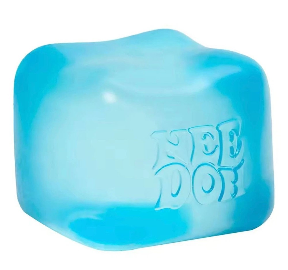 Nee Doh Nice Cubes Ice Cube Toy Fidget Super Solid Squish Blue*