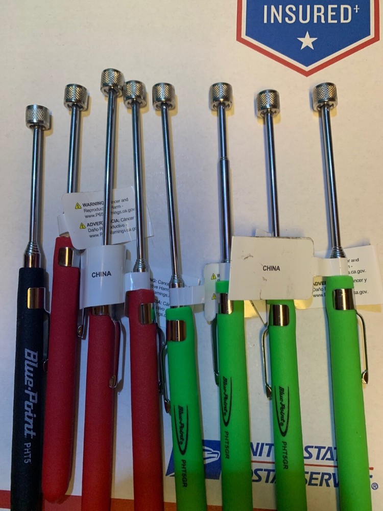 Blue Point Pocket Magnet Pick Up Tool. Telescoping. Red Color.