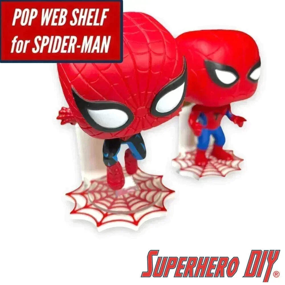 Spiderweb Shelf for Spider-Man Funko Pops | Comes with command strip