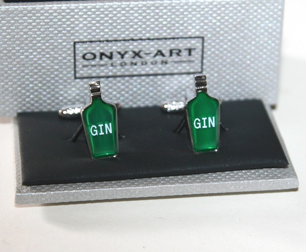 Cufflinks - GIN BOTTLE Design * New * Gift Boxed