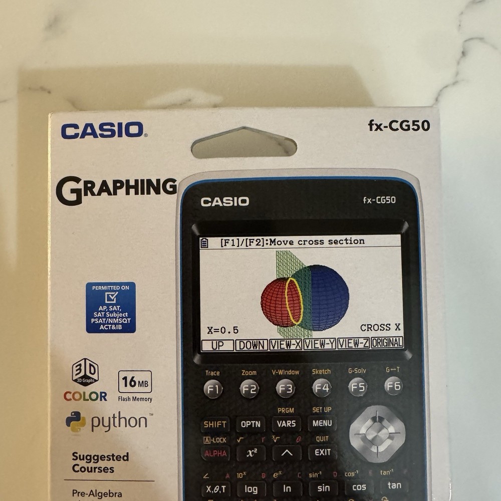 Casio FX-CG50 High-Resolution Python 3D Color Graphing Calculator - Black New