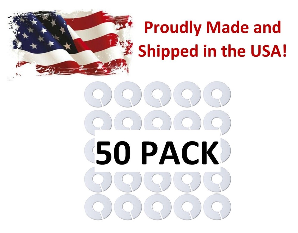 White Round Plastic Blank Rack Size Dividers (50pack)