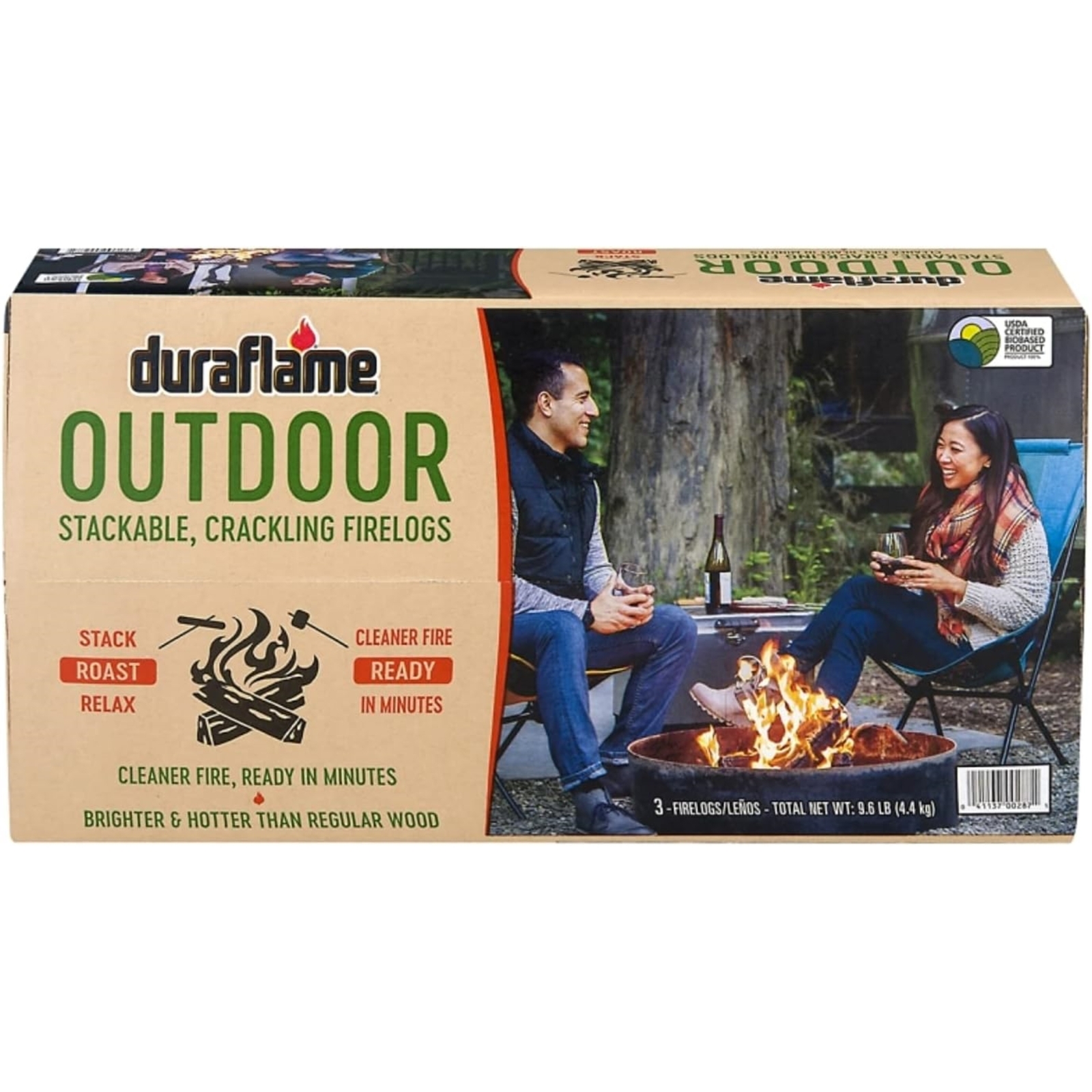 Duraflame Outdoor Stackable Crackling Firelogs, 3.2lb (Pack of 3)