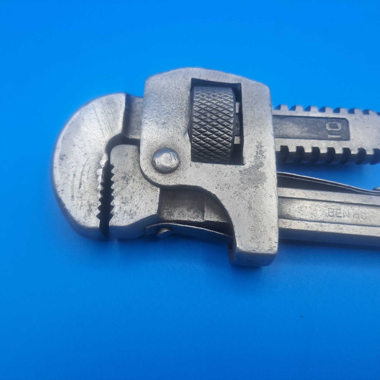 Vintage Ben Hur 10 Inch Pipe Wrench, 0 to 1 3/4" Jaw Opening