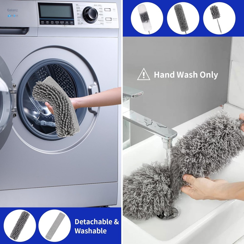 PHABLUS 10 PCS Dusters for Cleaning, Microfiber Duster with Extension Pole Up...