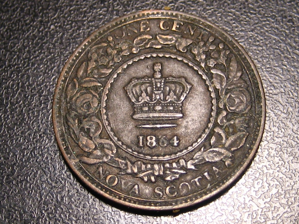 1864 Small 6 Nova Scotia One Cent