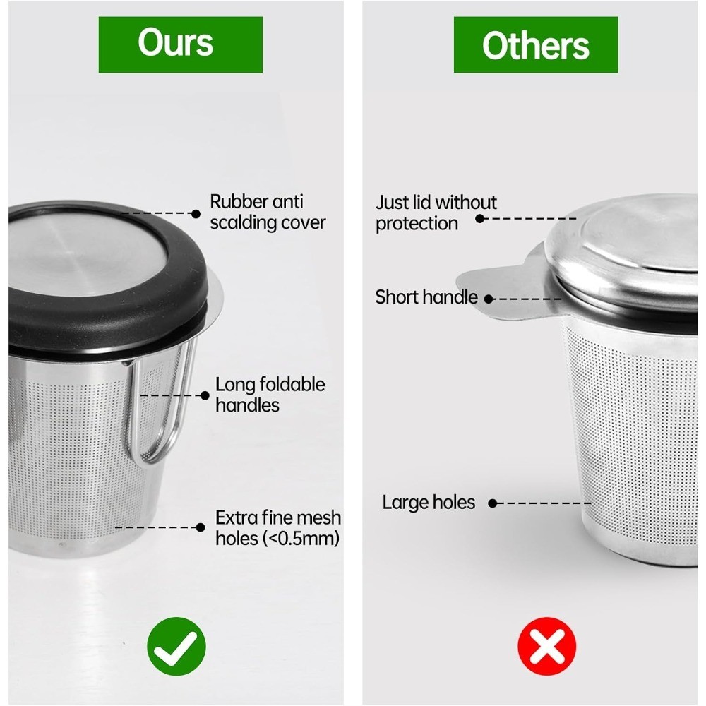 Tea Infuser Strainer Steeper for Loose Leaf Tea 304 Stainless Steel Diffuser for