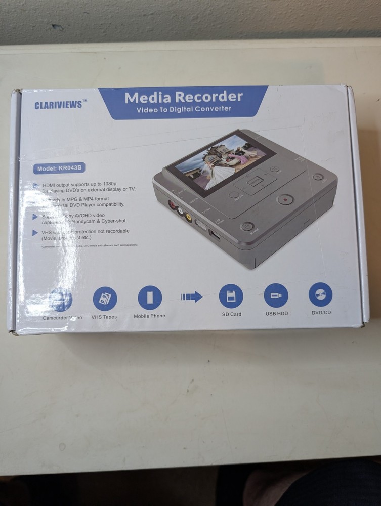 Clariviews KR043B Media Recorder Multi-Function Digital Converter New Open Box