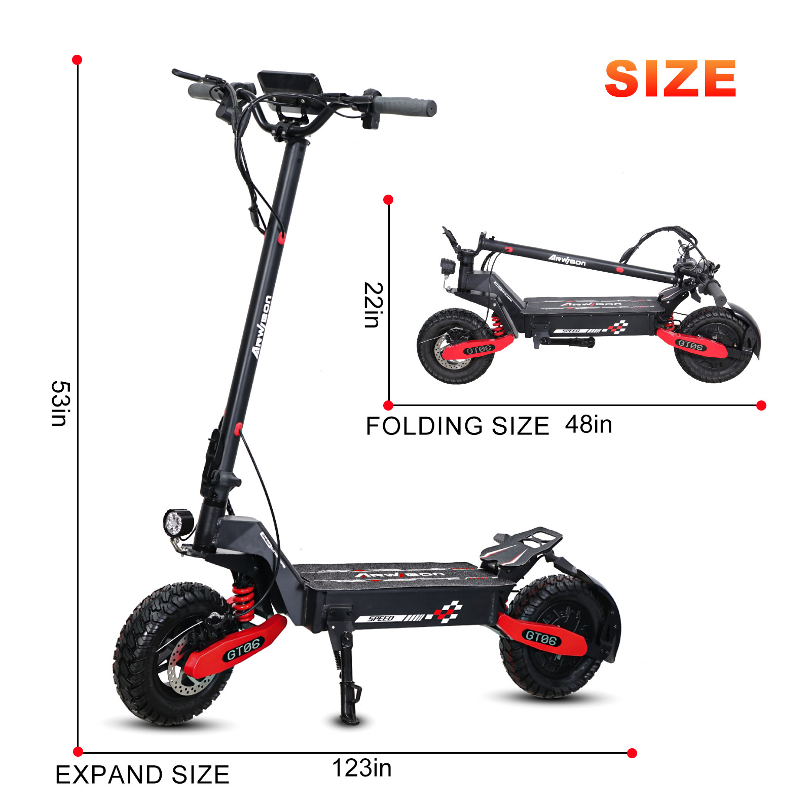 2400W Electric Scooter for Adults 43Miles 40MPH 11''Off-Road Fast E-Scooter