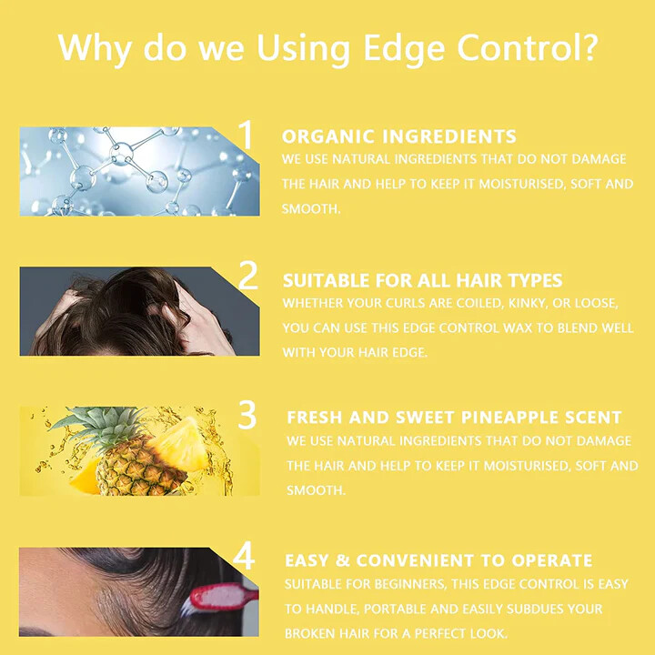 Goiple Strong Hold Edge Control Gel - Pineapple Scent (Select Size)