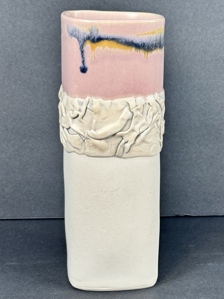 90s Style Signed Pottery Vase