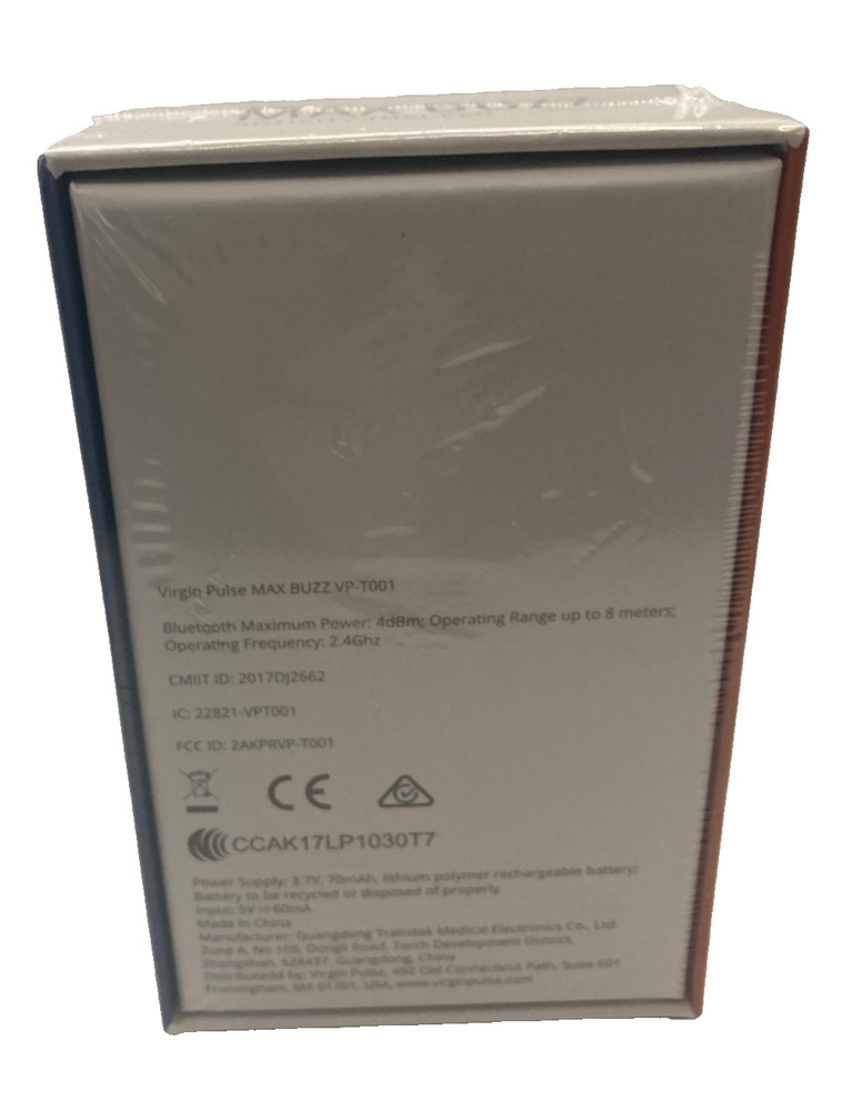 Virgin Pulse Max Buzz Activity Tracker - Black NEW Free Post