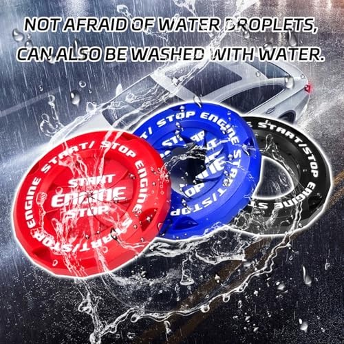 Rotary Push Start Button Cover, Car Engine Start Stop Button Cover, RED