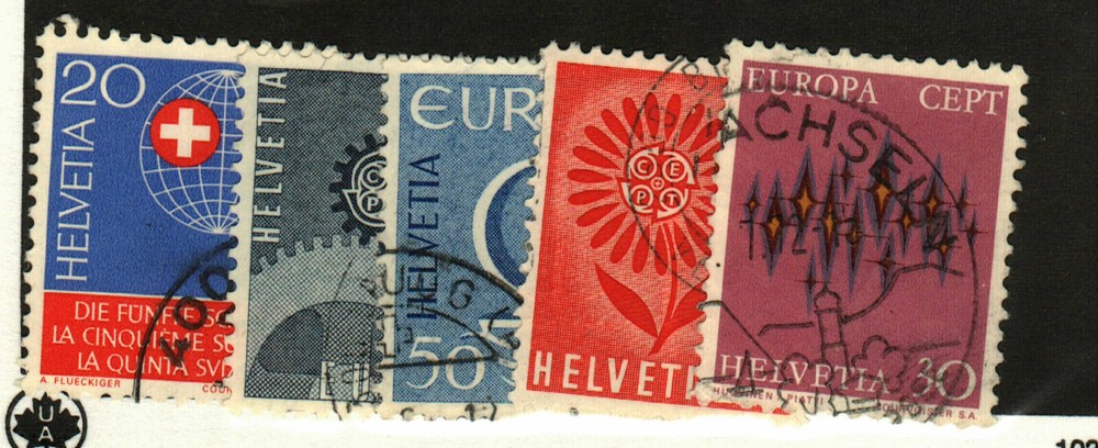 Switzerland #438,476-8, 482, 544 used Europa issues