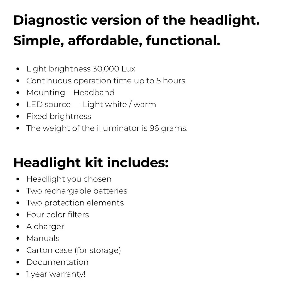 Dr. Kim DKH-30 LED Surgical Headlight, Original