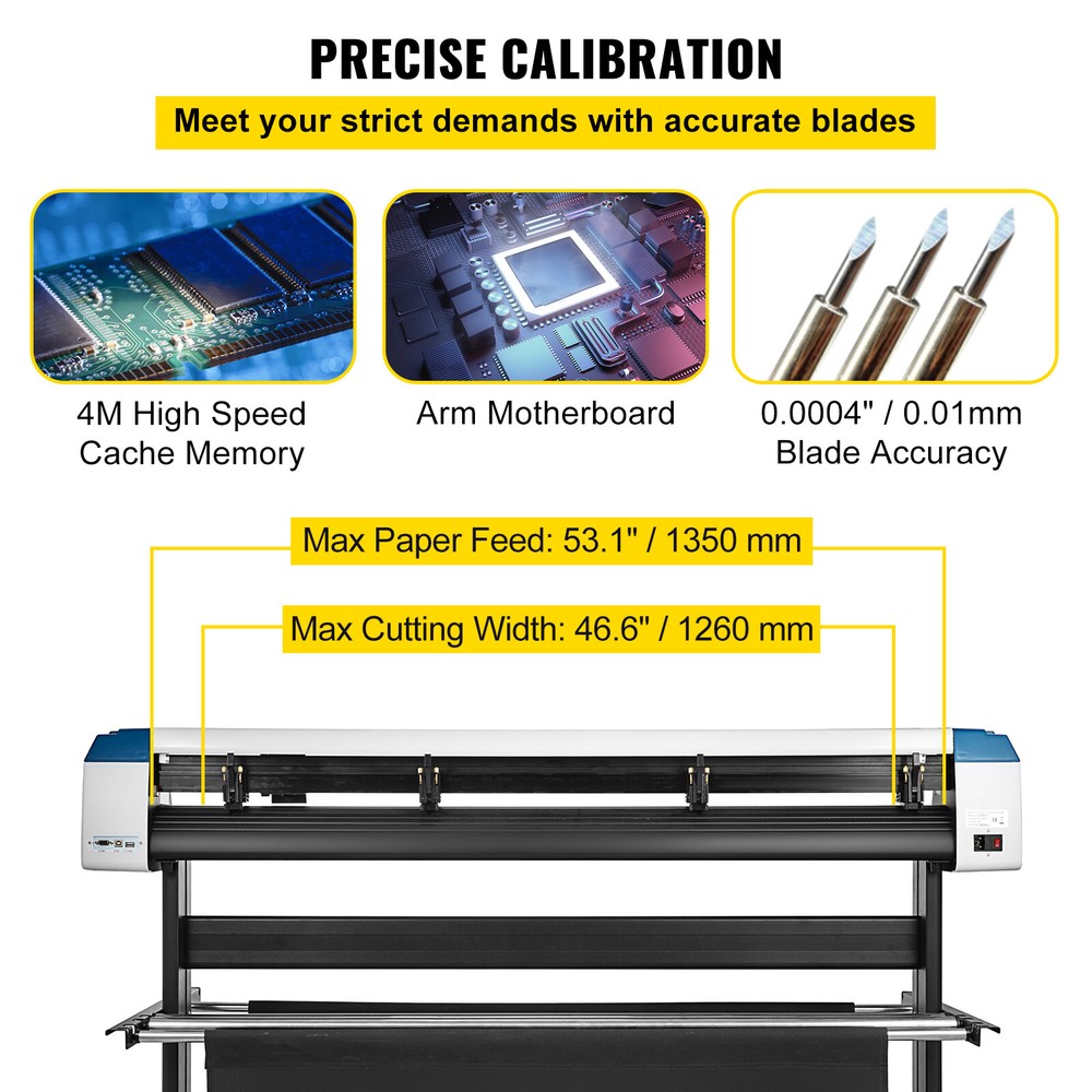 53" Vinyl Cutter Plotter Sign Cutting Machine w/Software+3 Blades LCD Screen