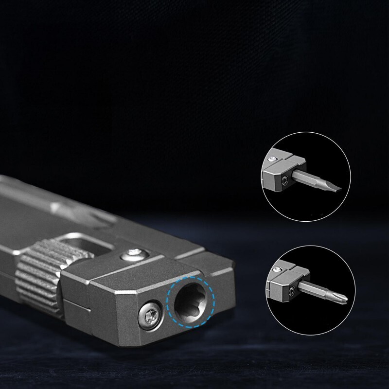 EDC Titanium Adjustable Wrench Screwdriver Pocket Multi Tools Portable Keychain