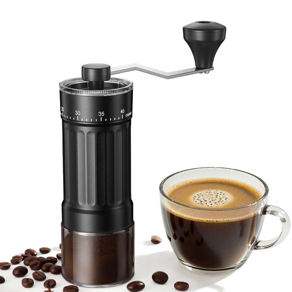 Mini Manual Coffee Grinder with 40 Adjustable Settings, Portable Hand Coffee ...