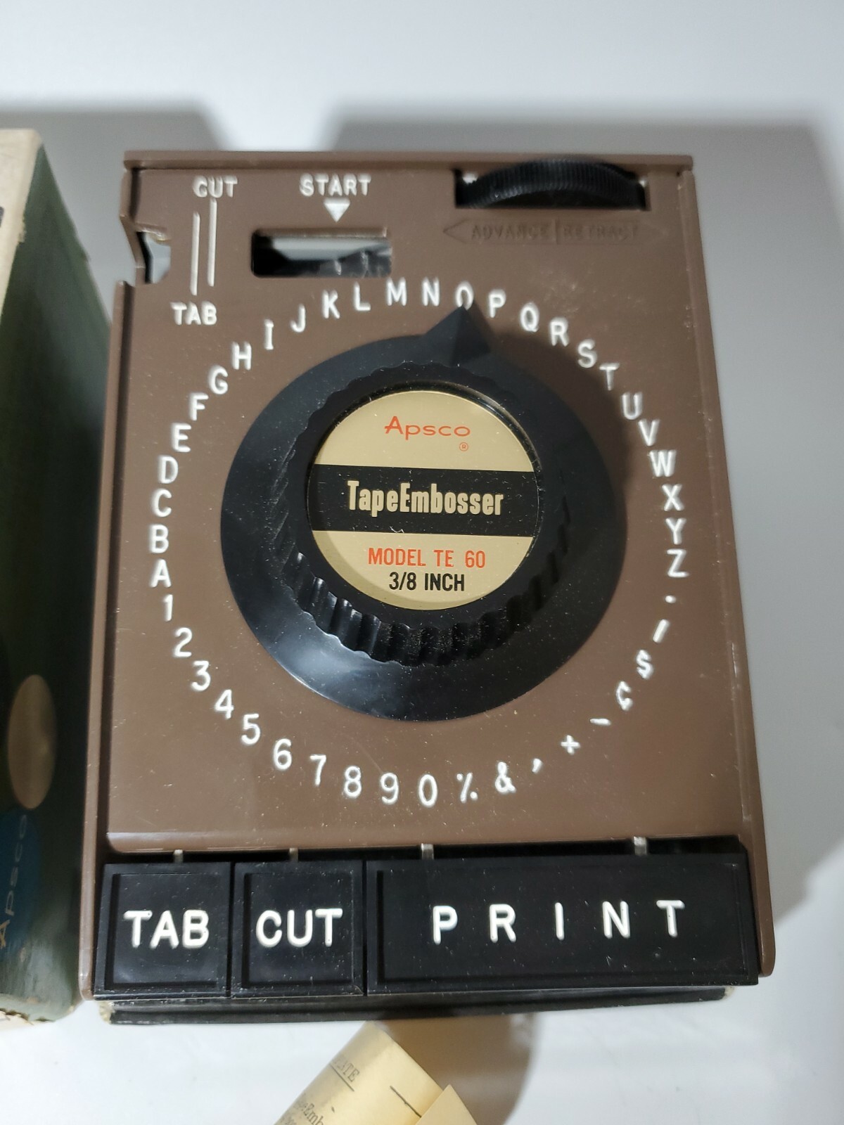 Vintage Apsco Table Top Tape Embosser Model TE-60 RARE