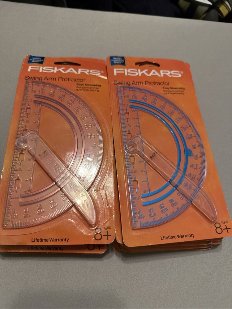 Fiskars Swing Arm Protractor Plastic Clear 6" Assorted Text Color