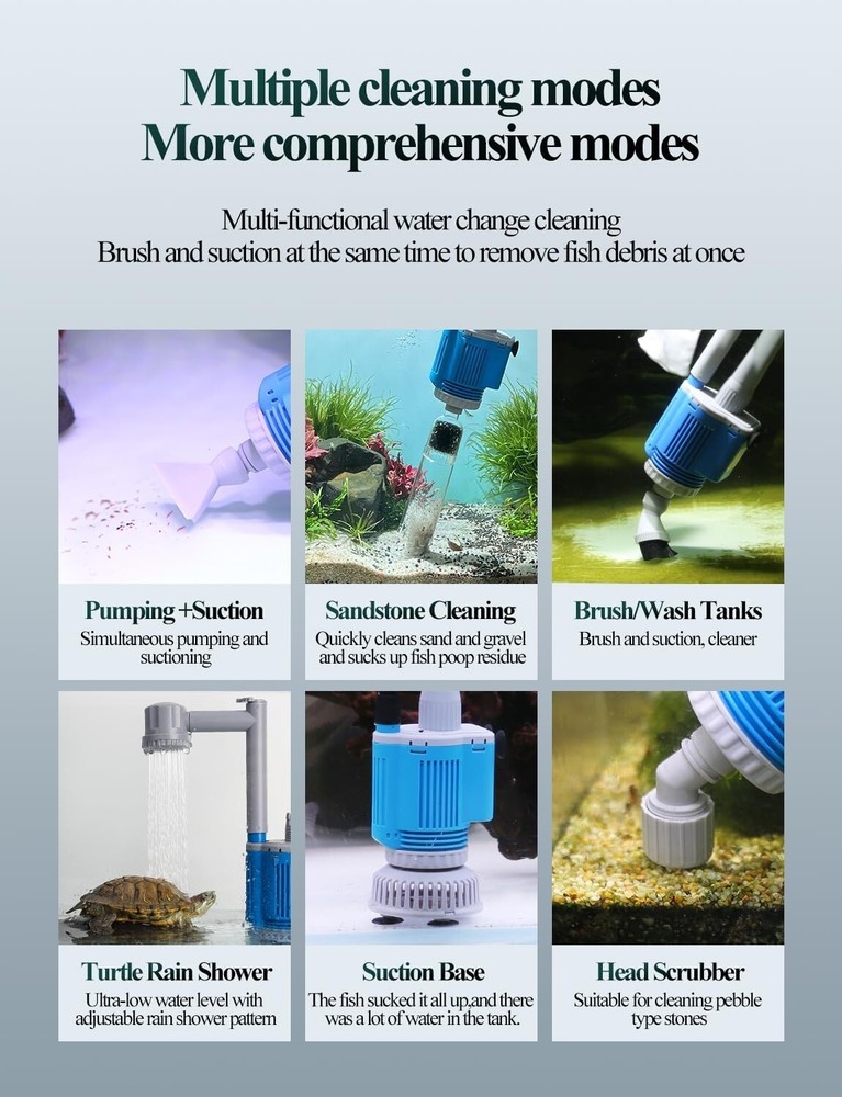Powerful Submersible Aquarium Maintenance Tool - Adjustable & Multi-Functional