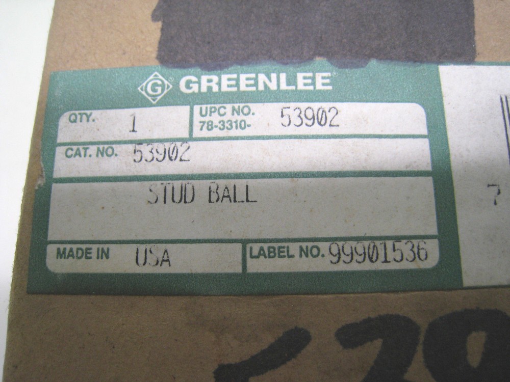NEW GREENLEE TEXTRON BALLSTUD 53902 FREE SHIPPING