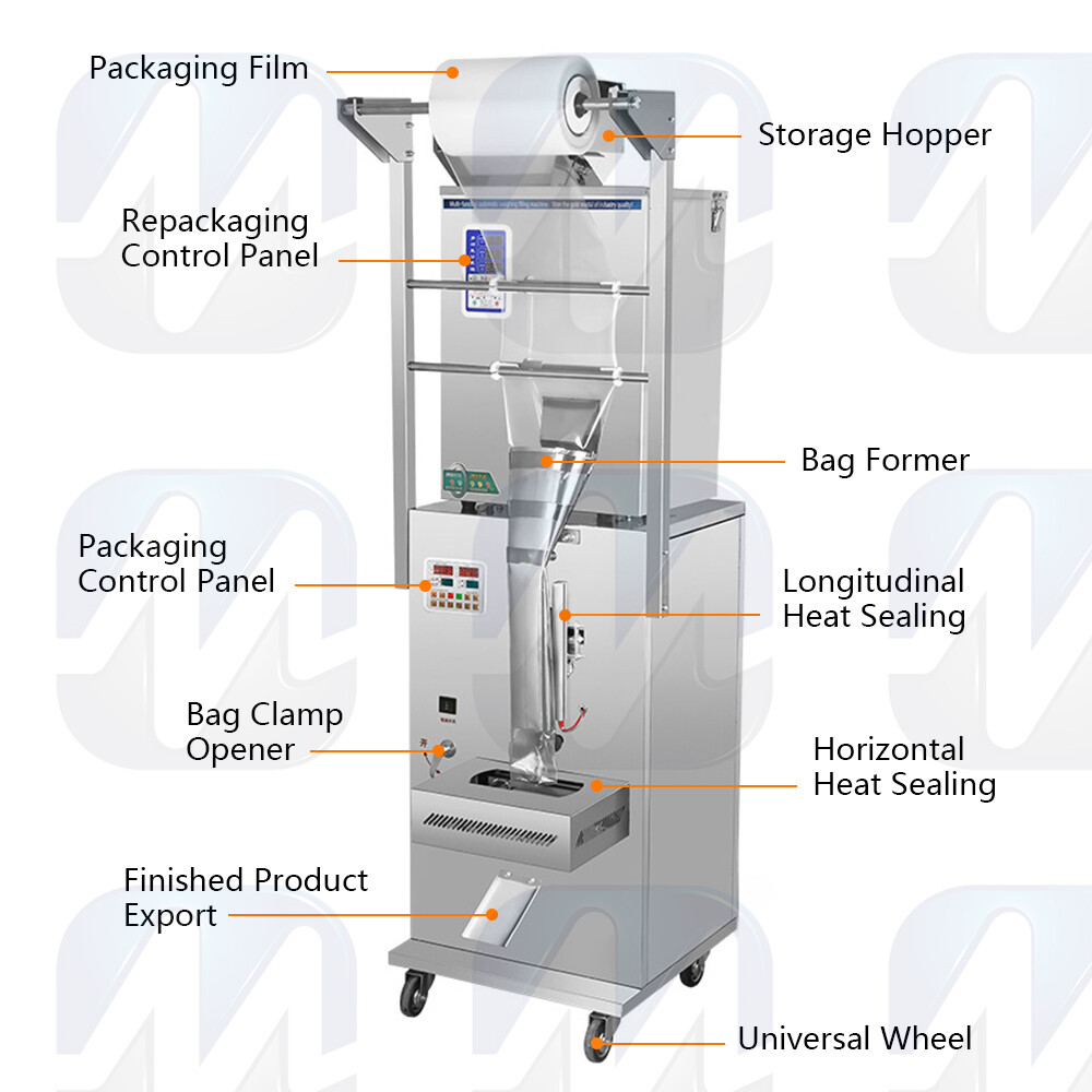 Powder granule packaging machine, fully automatic commercial vertical packaging