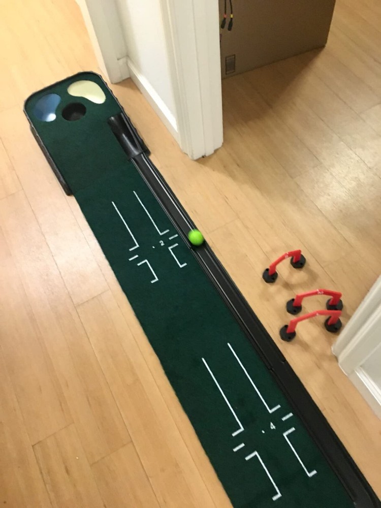 Indoor Golf Putting Mat Auto Ball Return Golf Practice Training Grass Mat Tracks