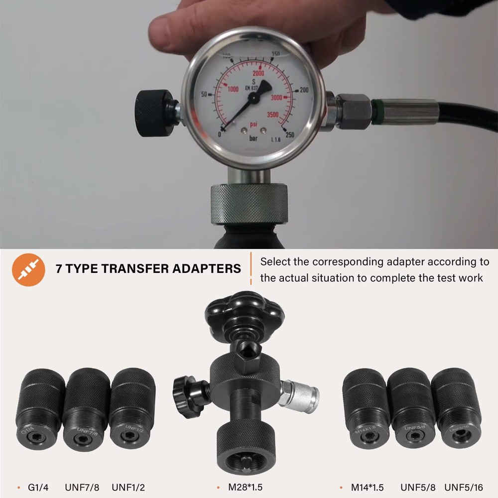 GK-01 Hydraulic Nitrogen Accumulator Nitrogen Pressure Test Kit Tools with Case