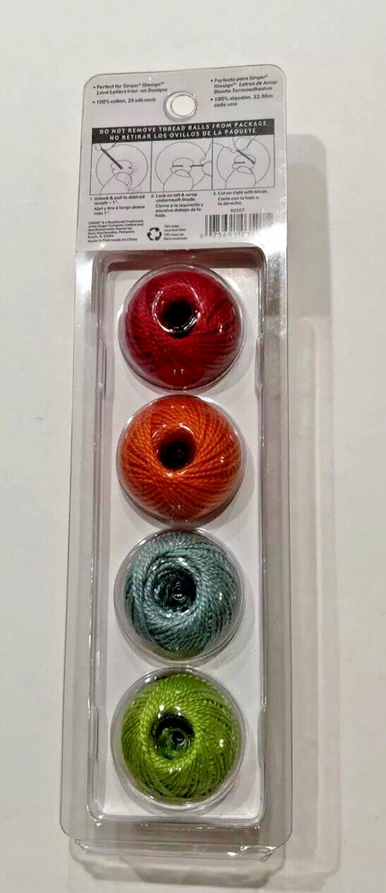 Singer IDESIGN Hand Sewing Thread 4 Balls EMBELLISHMENT HAND STITCHING RED GREEN