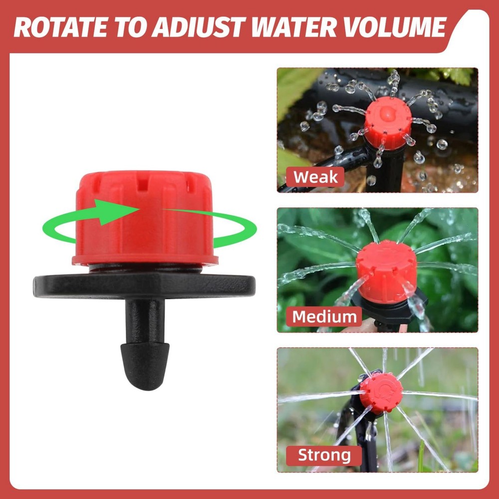 200* Adjustable Drip IrrigationWatering Nozzles Heads Support Automatic Cleaning