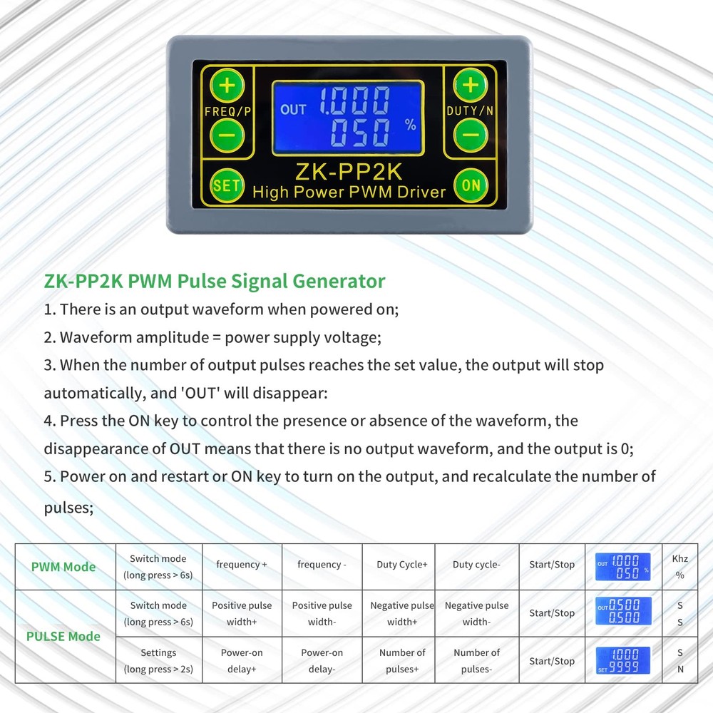 Function Signal Generator, ZK-PP2K PWM Pulse Frequency Generator, 1Hz-150KHz ...