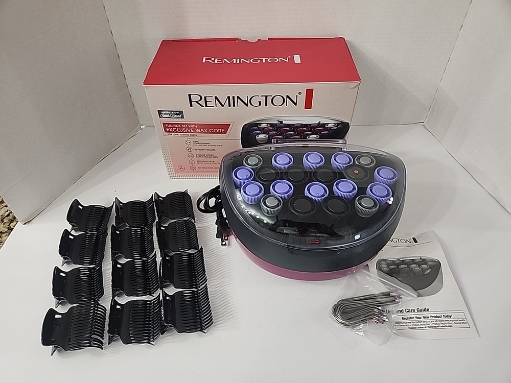 REMINGTON Full Size Set 20 Rollers  Ionic Style Hot Curlers Wax Core With Clips