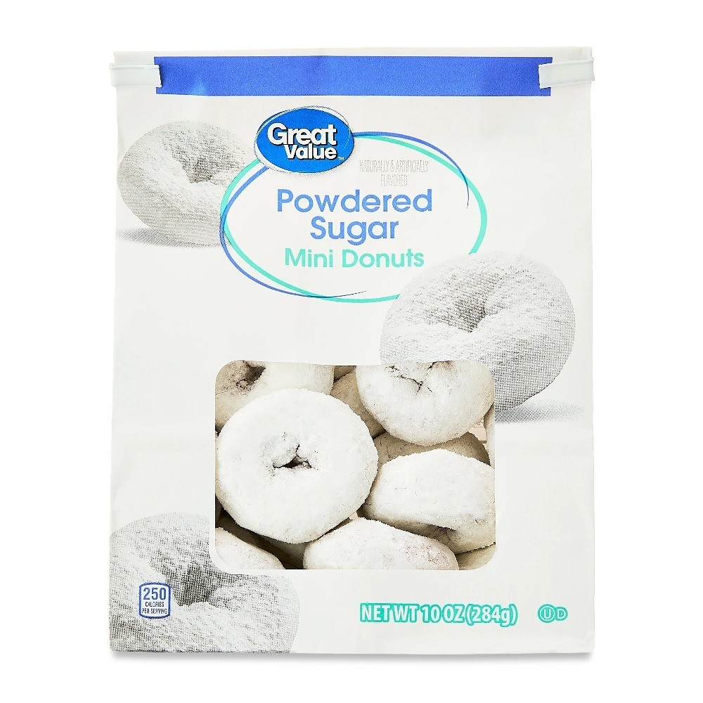 (4 pack) Powdered Sugar Mini Donuts, 10 oz