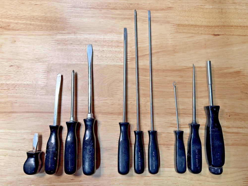 Vintage Snap-on 10 Piece Screwdriver Set (including 3 specialty tools)