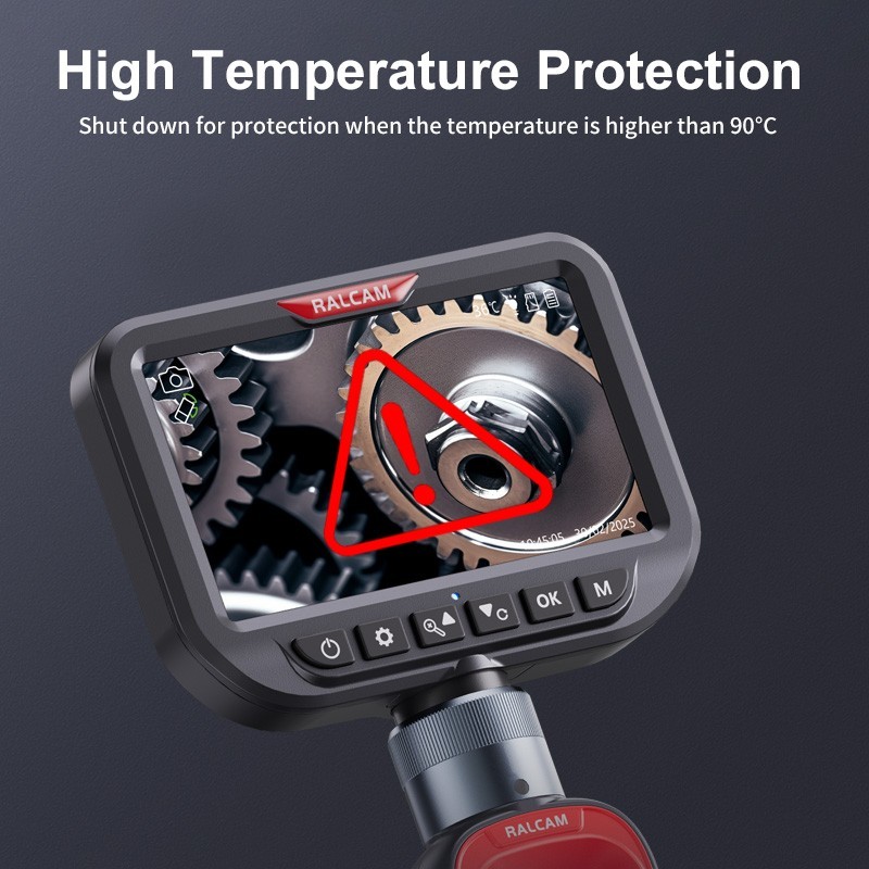 Ralcam 360° Dual Lens Borescope 5" Joystick 4 Ways Endoscope Inspection Camera