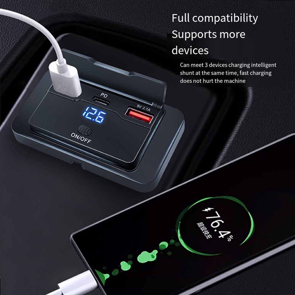 Reliable Car USB Charger Adapter with Integrated Power Switch Functionality
