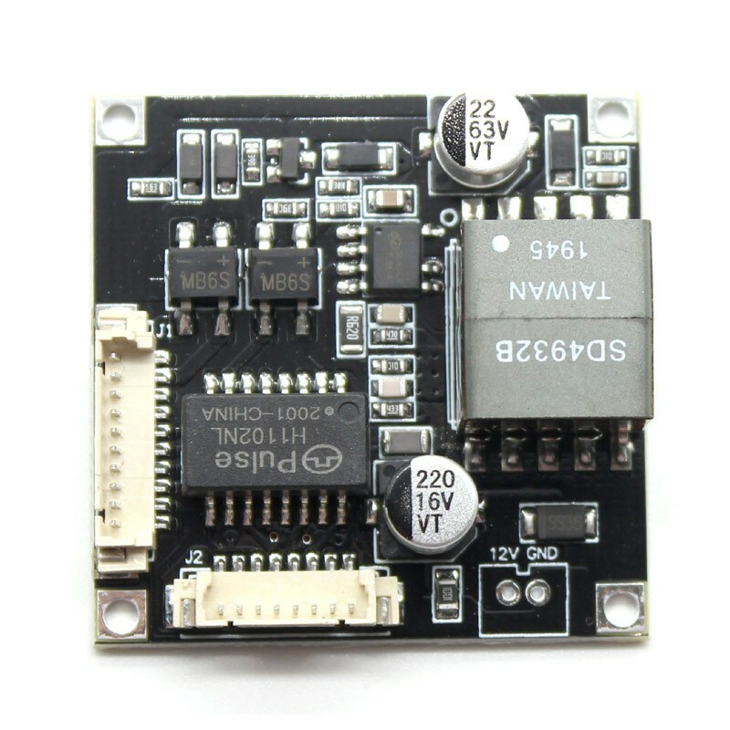 Input DC 44V-57V cctv ip camera POE module PCB board output DC12V for ip camera