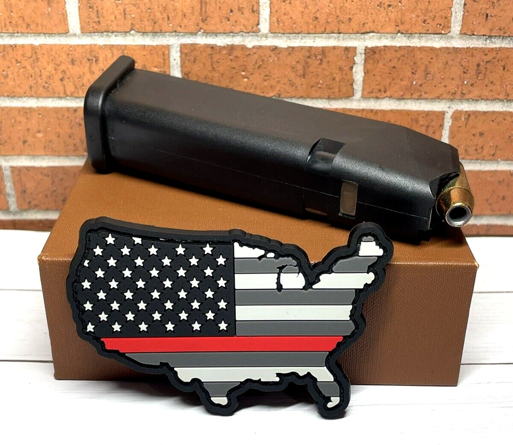 United States Map PVC Patch, Tactical Morale Firefighter Thin Red Line Patch