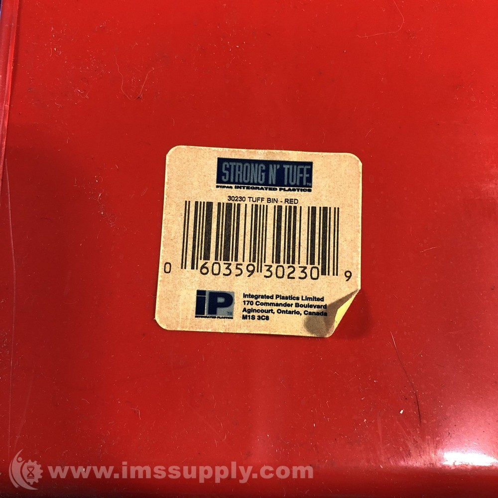 Integrated Plastics 30230 Color Red Tuff Bin Hang and Stack Bin USIP
