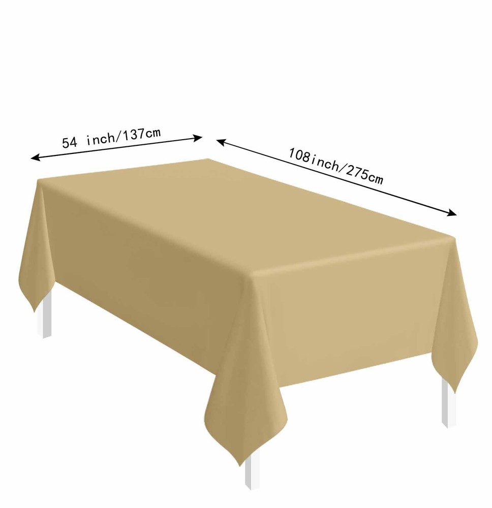 SietDESEO 2 Pack Gold Plastic Tablecloth 2 Pack,